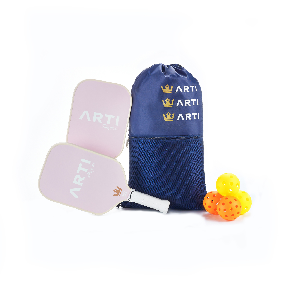 ARTI Pickleball | Fiberglass Love&Kiss Paddle Set - USAPA Approved, 2 Paddles, 4 Balls & Carry Bag