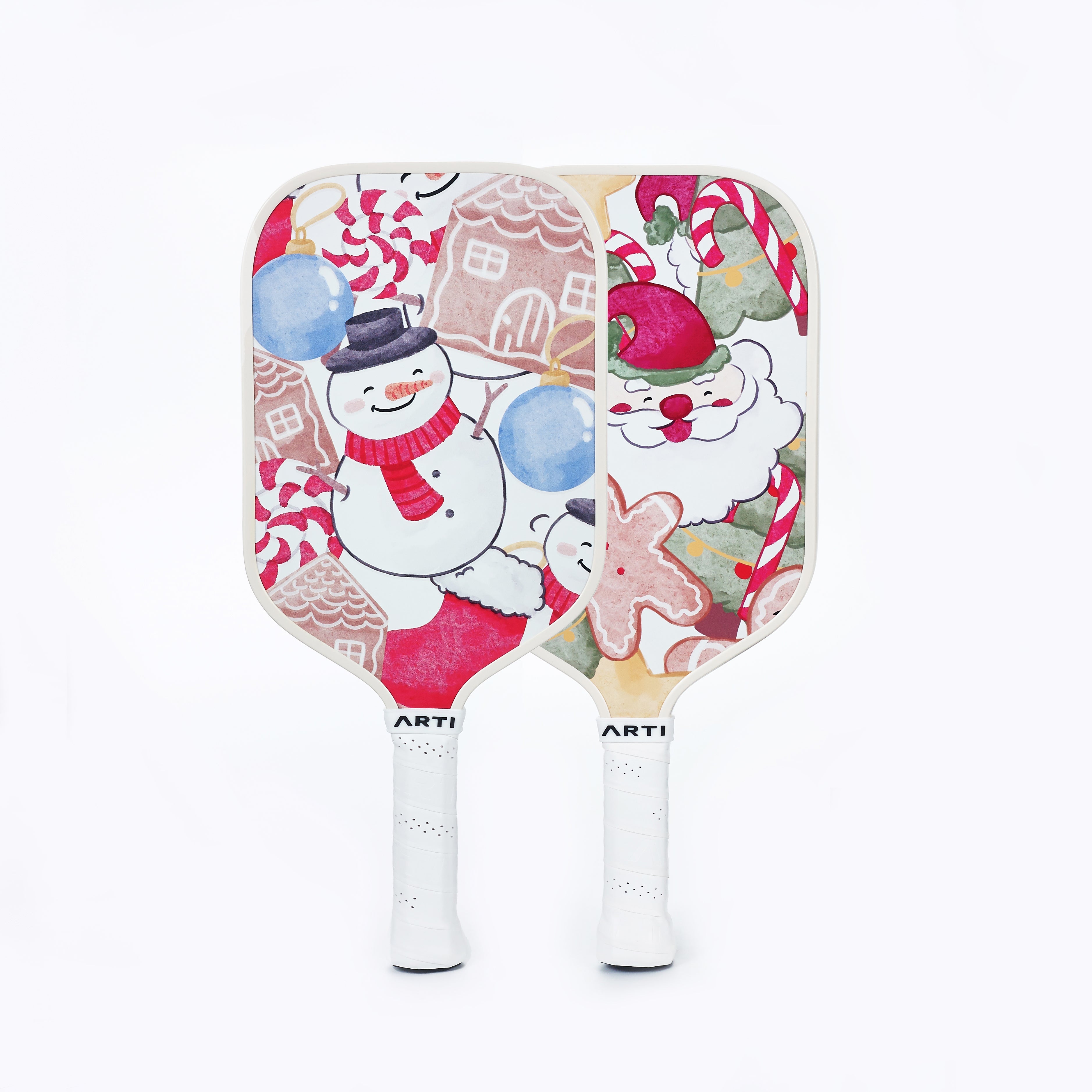 ARTI Pickleball | Fiberglass "Christmas Edition" Paddle Set - USAPA Approved, 2 Paddles, 4 Balls & Carry Bag
