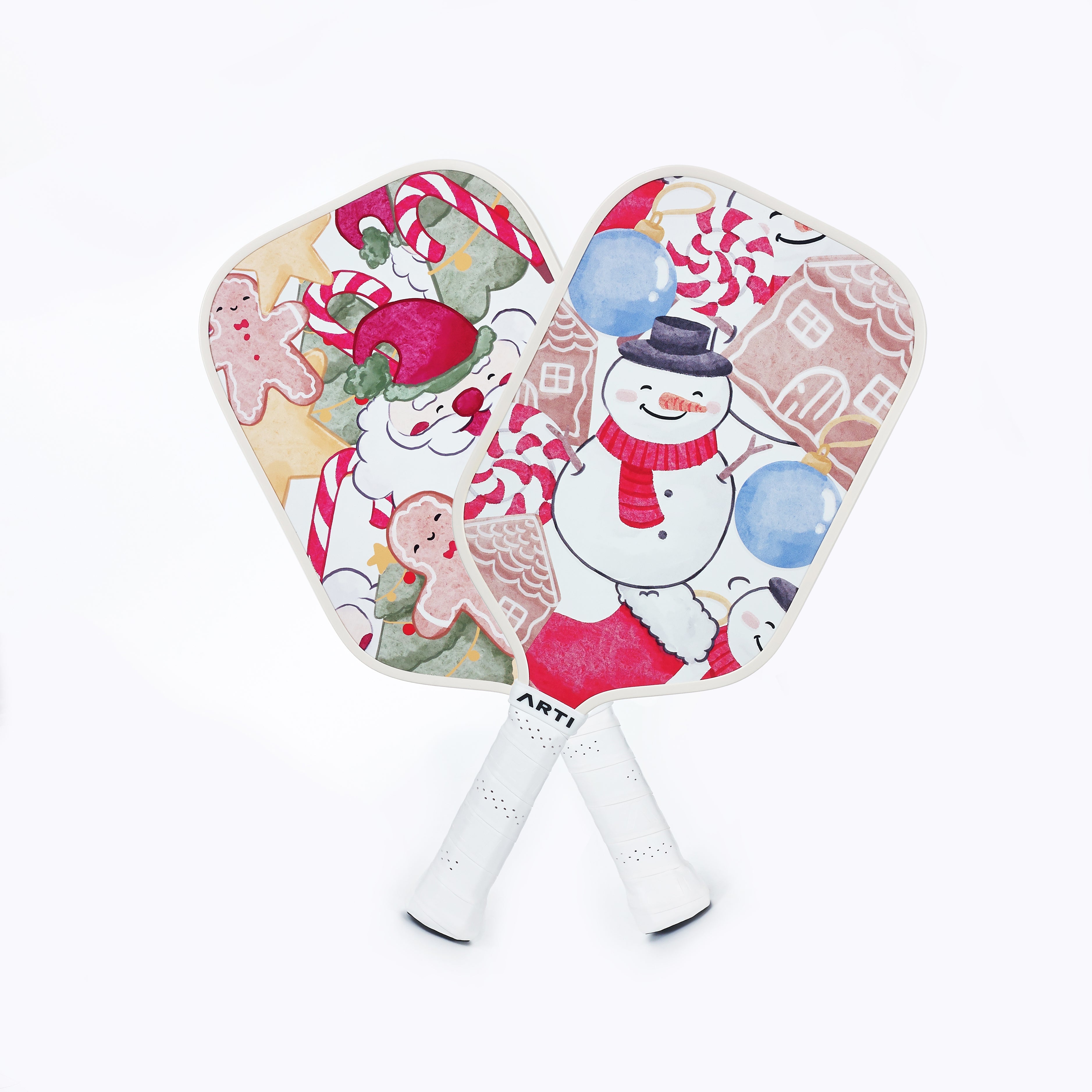 ARTI Pickleball | Fiberglass "Christmas Edition" Paddle Set - USAPA Approved, 2 Paddles, 4 Balls & Carry Bag