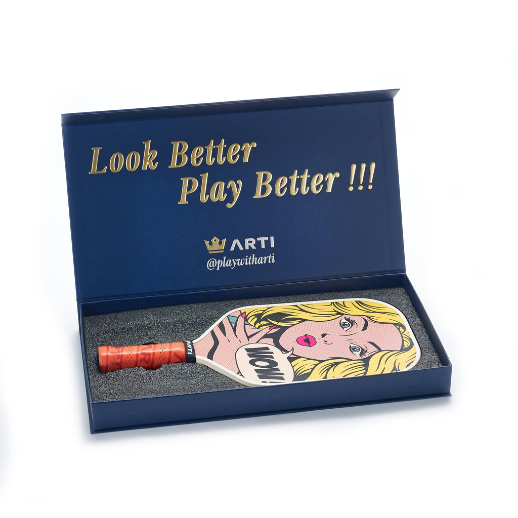 ARTI 16mm Carbon Fiber Kristen&Kristy "WOW" Pickleball Paddle