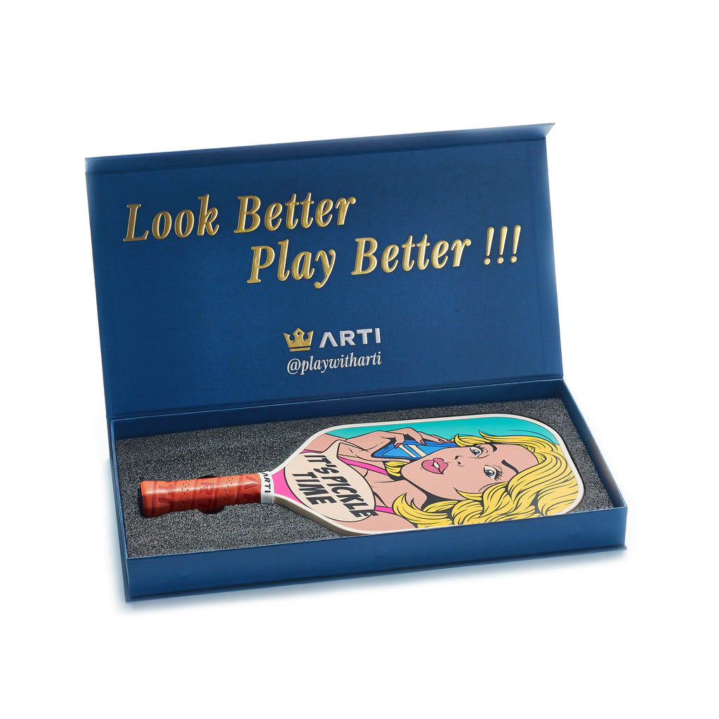ARTI Pickleball | 16mm T700 Carbon Fiber Kristen & Kristy "IT'S PICKLE TIME" Paddle - USAPA Approved