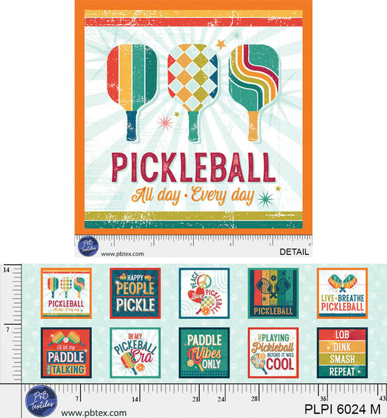 All Day Everyday Peace, Love, Pickleball Cotton Panel-0